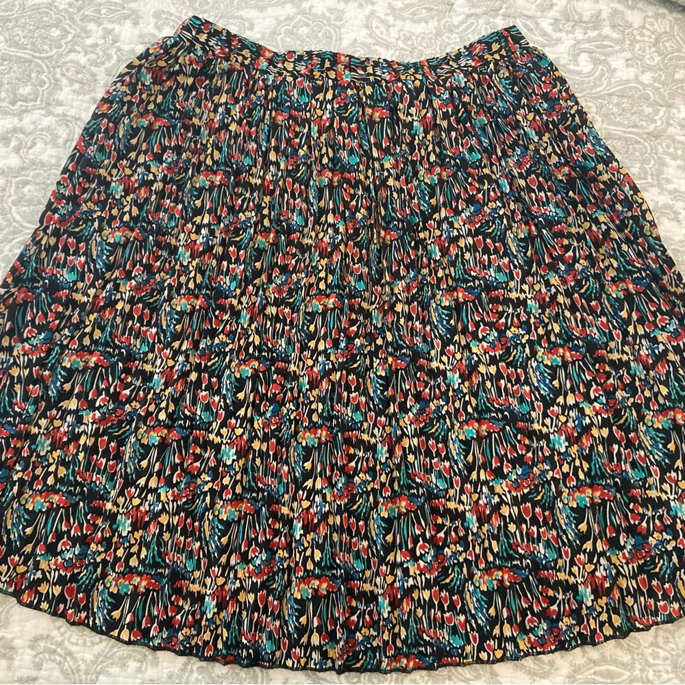 Anthropologie Tabitha Pleated Floral Skirt